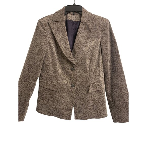 Jones NY Jackets & Blazers - Jones NY Velvet Floral Cropped Button Up Blazer Size S